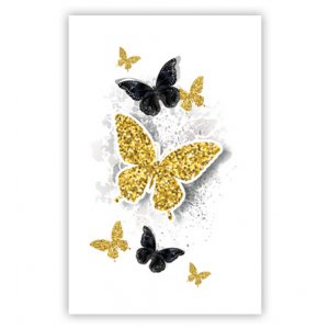 Zwarte En Gouden Vlinders W8-679